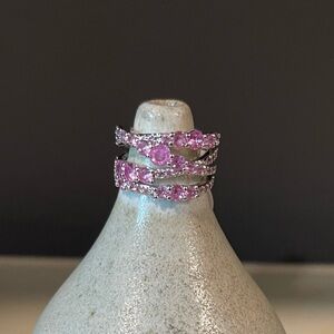 Pink Lab Created Corundum Ring bomb party